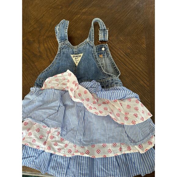 Oshkosh B'gosh Girl's Size 4T Skirtall Overall Dress Tiered Bottom - Picture 3 of 3